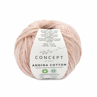 Katia Concept Andina Cotton kleur 53 Kauwgom roze