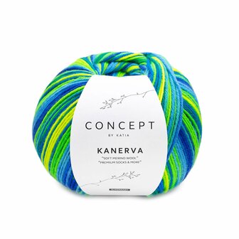 Katia Concept Kanerva kleur 100 Neon groen-Blauw