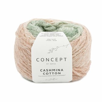 Katia Concept Cashmina Cotton kleur 104 Groen-Kauwgom roze