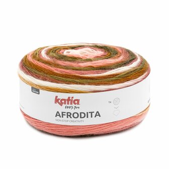 Katia Afrodita kleur 304 Groen-Kauwgom roze-Oranje