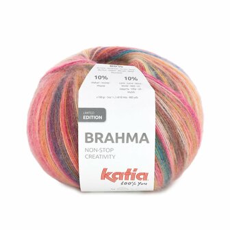 Katia Brahma kleur 304 Kauwgom roze-Oranje-Turquoise