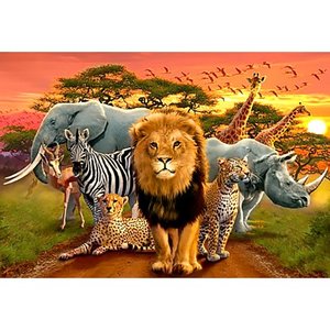 Wizardi Diamond Painting Kit African Beasts WD2403