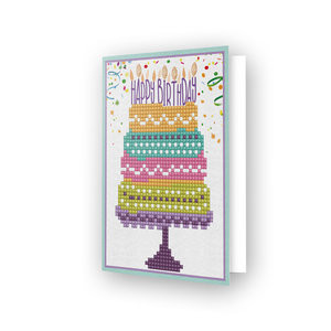 Diamond Dotz kaart Happy Birthday Cake