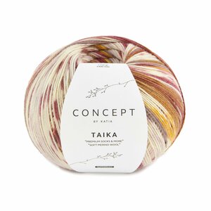 Katia Concept Taika Socks kleur 104 Bleekrood-Camel-Oker