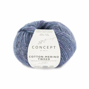 Katia Concept Cotton-Merino Tweed kleur 508 Blauw
