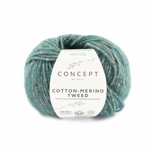 Katia Concept Cotton-Merino Tweed kleur 504 Groen Blauw