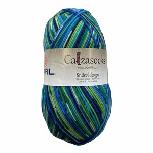 Adriafil Calzasocks 100gr. kleur 164 blauwgroen patroon