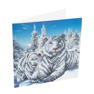 Crystal Card Kit | Diamond painting Snowy White Tigers