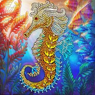 Crystal Card Kit | Diamond painting Seahorse
