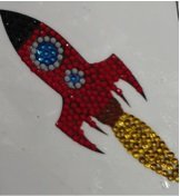Crystal Art Motif Kit stickers | Rocket Ship