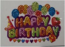 Crystal Art Motif Kit stickers | Happy Birthday