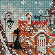 Riolis Diamond Painting Kit Mosaic City & Cats Winter