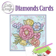 Diamond Painting Dotty Design Diamonds Cards | Pastel Flowers DDDC1014