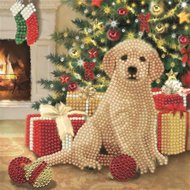Crystal Card Kit | Diamond painting Puppy&#039;s first Christmas