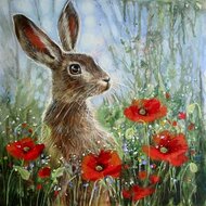 Crystal Card Kit | Diamond painting Wild Poppies and the Hare