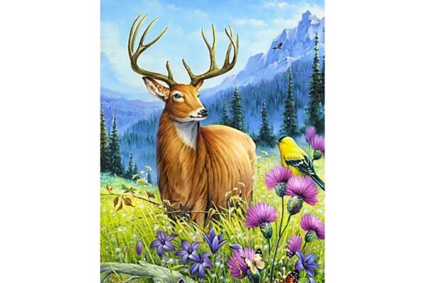 Wizardi Diamond Painting Kit Noble Deer WD2496
