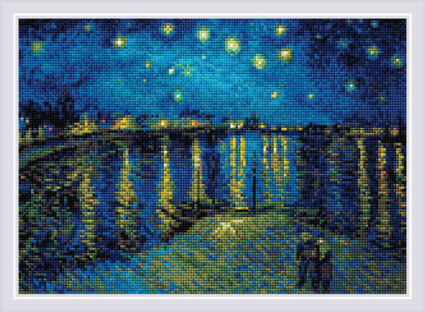 Riolis Diamond Painting Kit Mosaic Starry Night Over the Rhone after Van Gogh's Painting