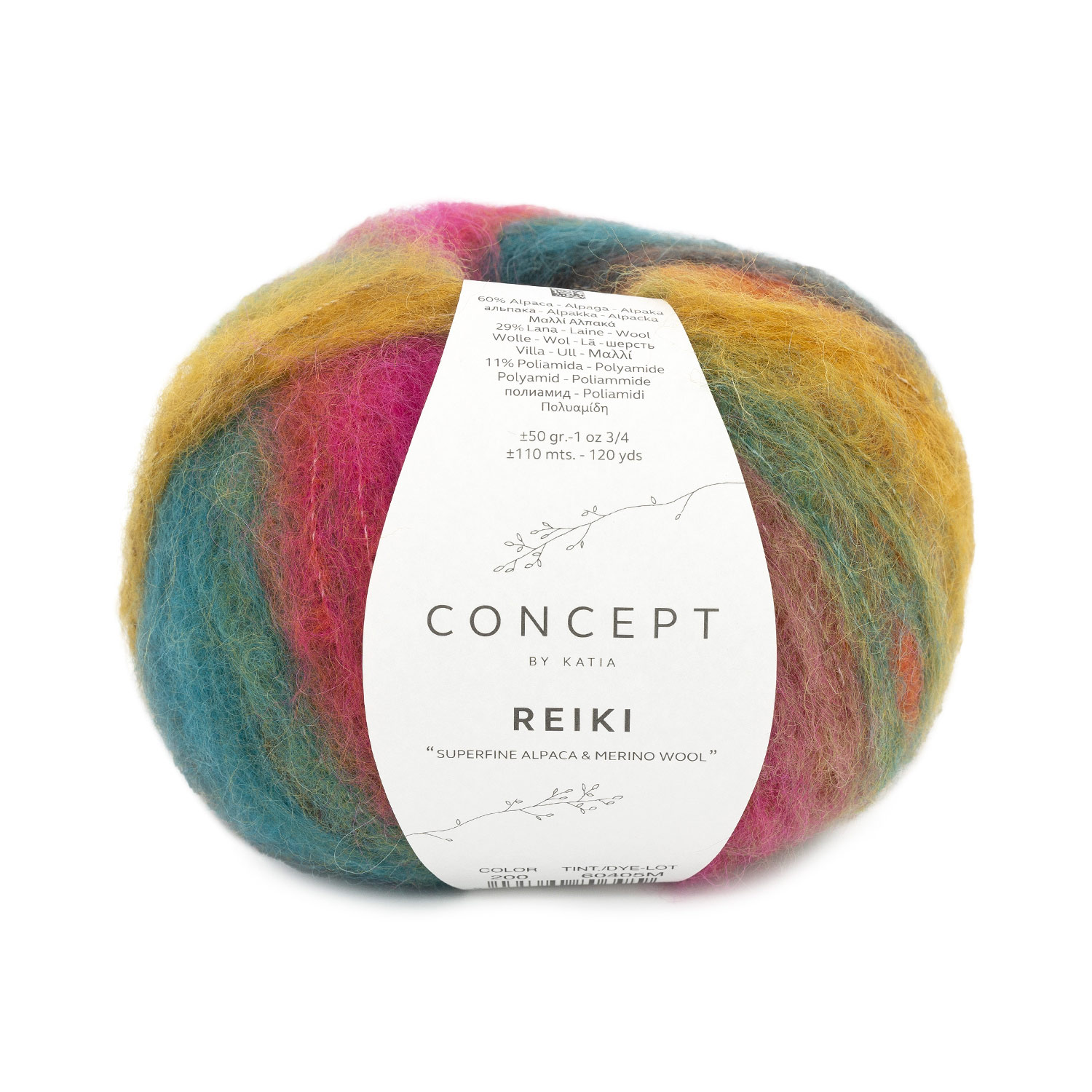 200 Oranje-Fuchsia-Groen-Groen blauw-Oker