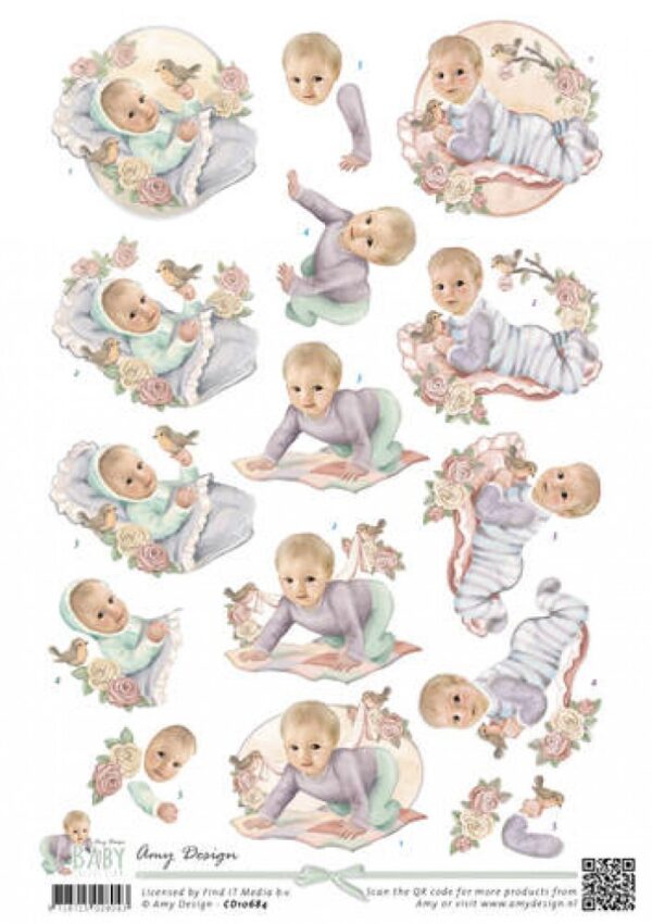 Knipvel - Amy Design -Vintage Baby - Baby Collection- CD10684