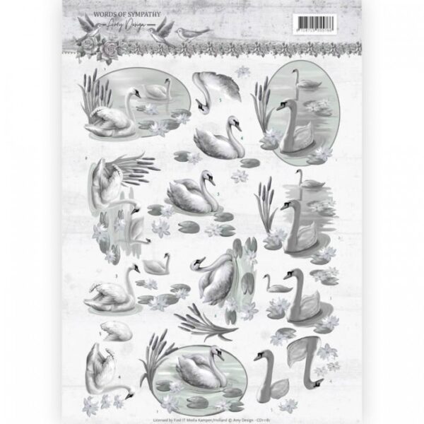 knipvel - Amy Design-Sympathy Swans - Words of Sympathy- CD11181