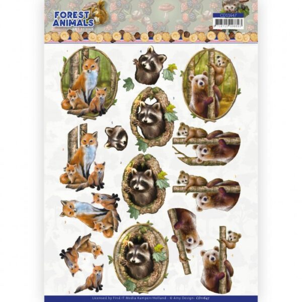 knipvel-Amy-design-Fox - 3D Cutting Sheet Forest Animals - CD11647