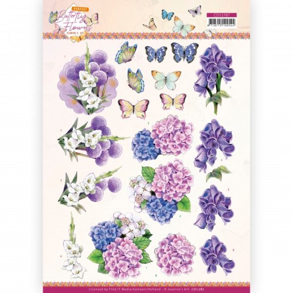 knipvel-Amy-design-3D Cutting Sheet - Jeanine's Art - Perfect Butterfly Flowers - Hydrangea- CD11787