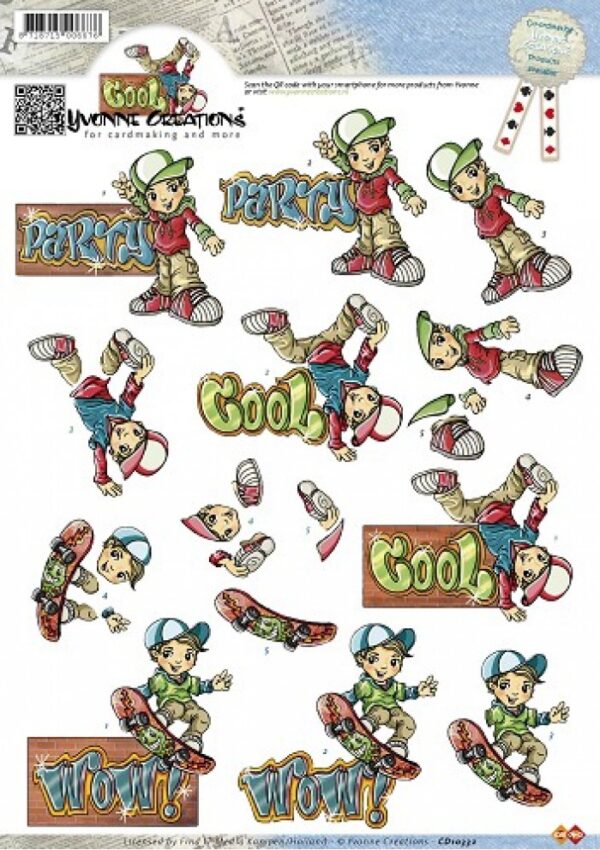 knipvel-3D-Yvonne Creations -Men Grafitti-CD10332