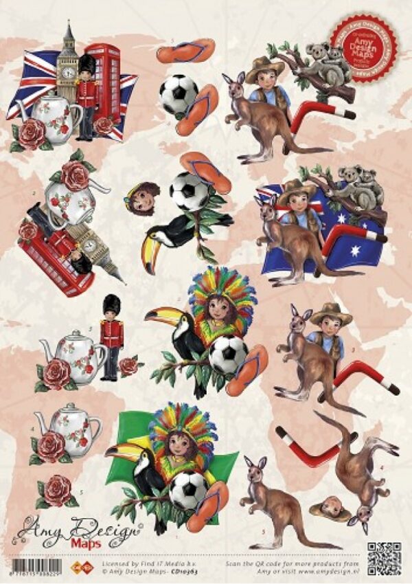 knipvel-Amy Design - Landen - Maps - CD10361