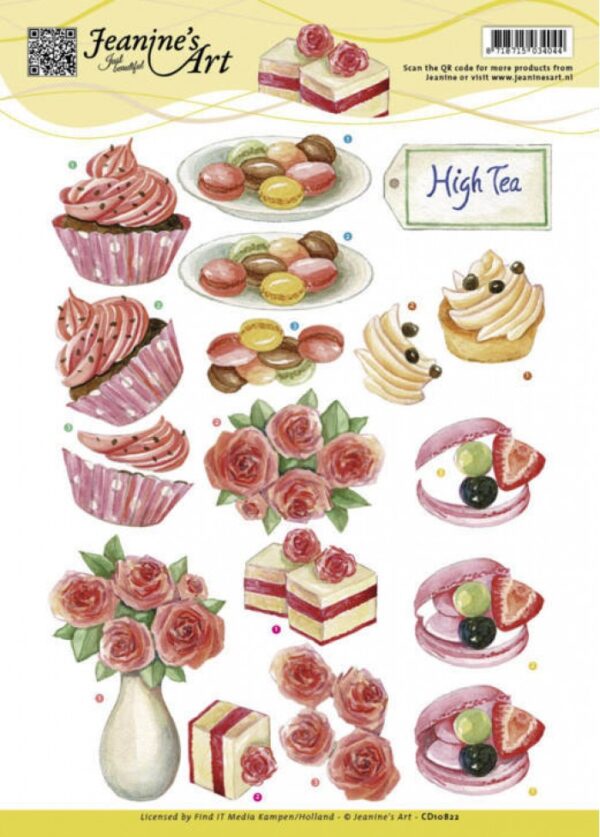 knipvel-3D-Jeanine's Art - High Tea - CD10822