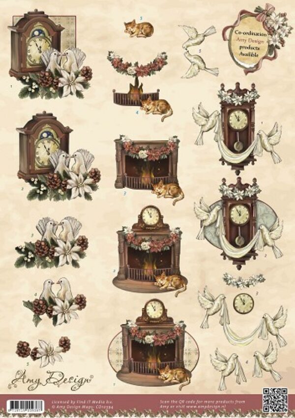 knipvel-3D-Amy Design - Kerstklokken - Vintage Christmas Collection- CD10394