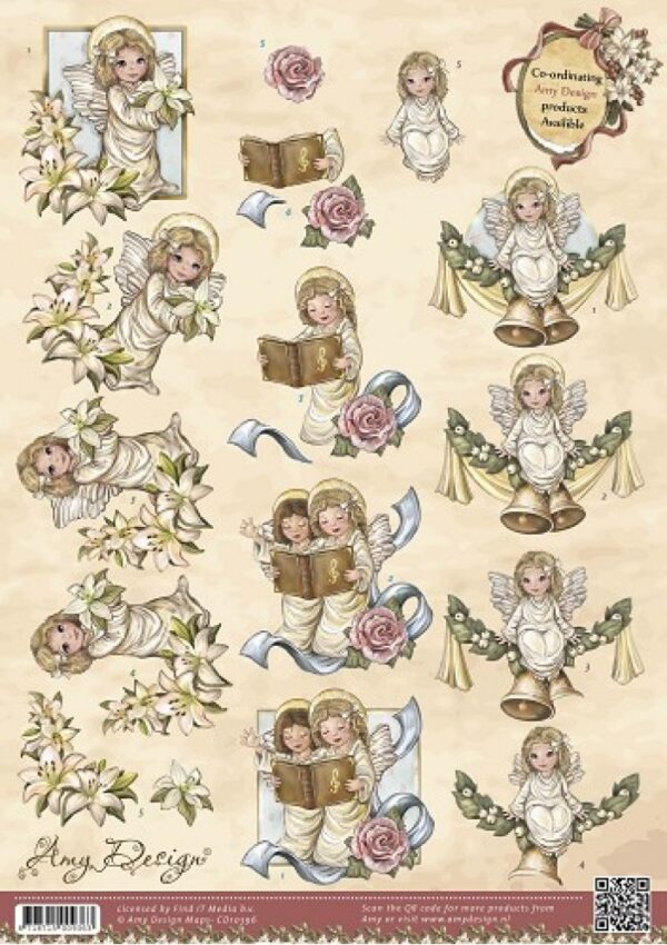 knipvel-Amy-Design-Birds - Engeltjes - Vintage Christmas Collection-CD10396