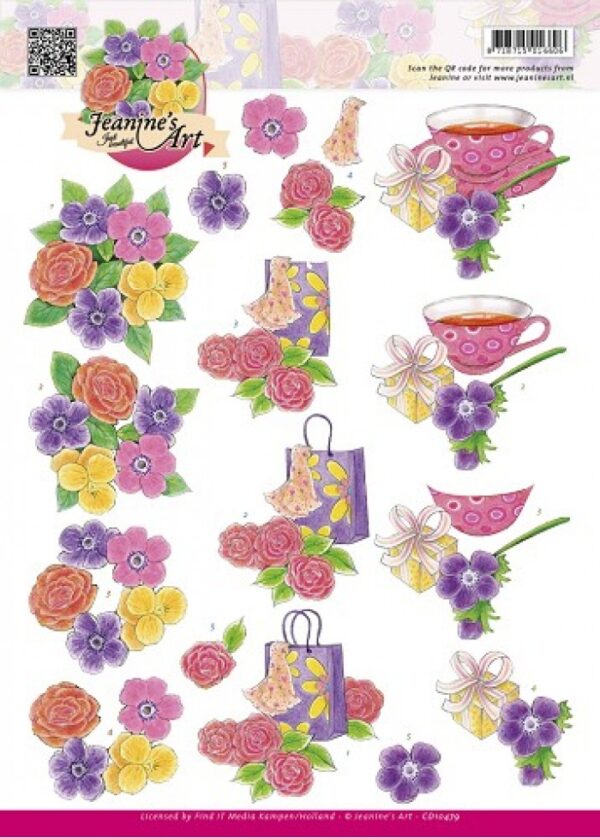 knipvel-3D-Jeanine's Art - Nr. 1 Bloemen - CD10479