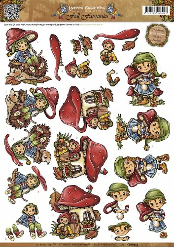 knipvel-3D-Yvonne Creations - Sweet Gnomes - Fall Favourites - CD10557