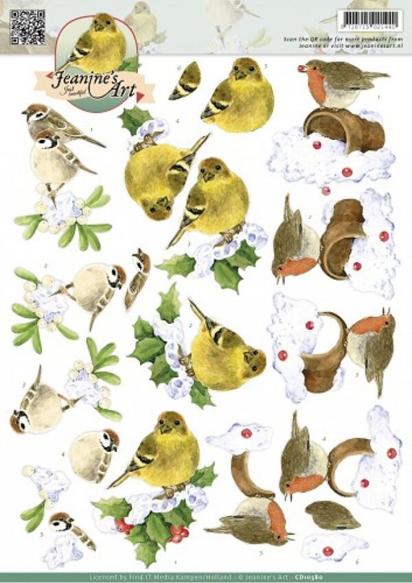 knipvel-3D-Jeanine's Art - Winter Birds - CD10580