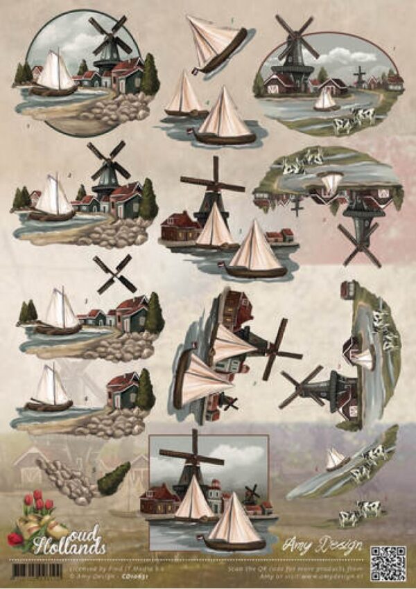 knipvel-Amy-Design -Windmolens - Oud-Hollands- CD10651