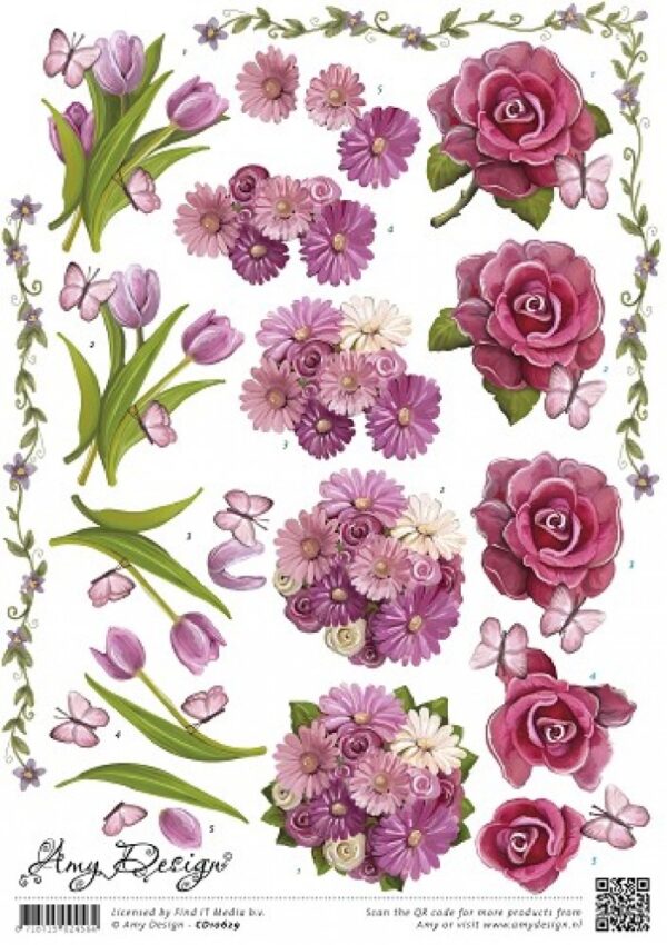 knipvel-Amy Design -Flowers- CD10629