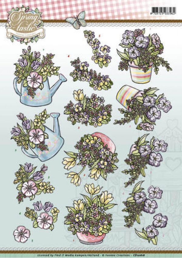 knipvel-3D-Yvonne Creations - Spring Flowers Spring-tastic - CD10818