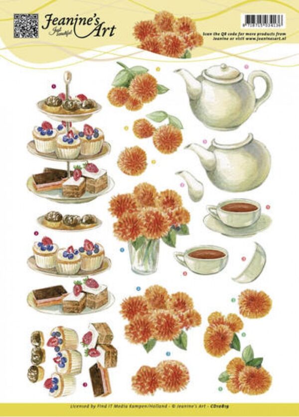 knipvel-3D-Jeanine's Art - Nr. 1 High Tea - CD10819