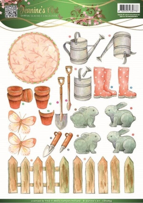 knipvel-3D-Jeanine's Art - Nr. 2 Garden Tools Garden Classics - CD10833