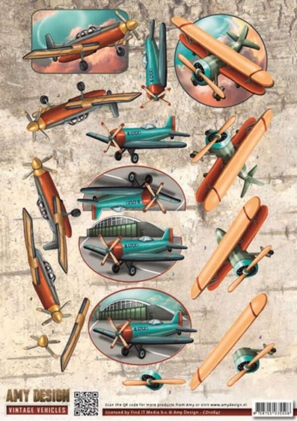 knipvel-Amy Design -Planes - Vintage Vehicles- CD10847