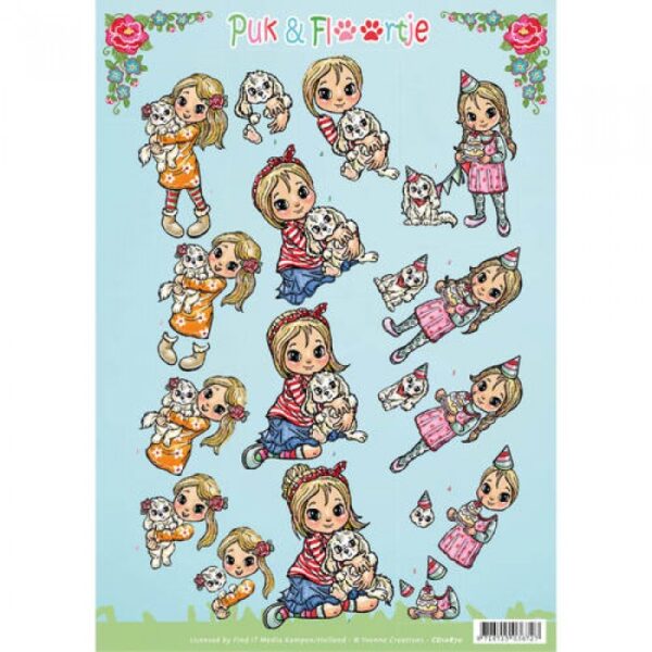 knipvel-3D-Yvonne Creations -Nr. 1 Puk en Floortj-CD10870