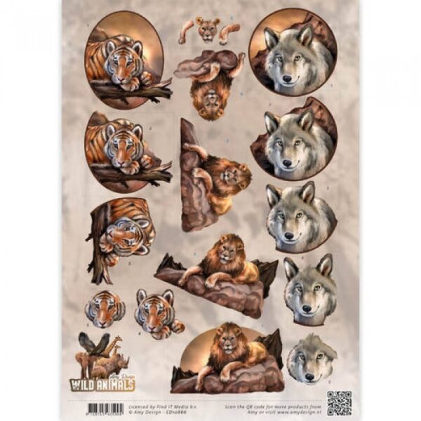 knipvel-Amy Design - Nr. 1 Big Five - Wild Animals- CD10866