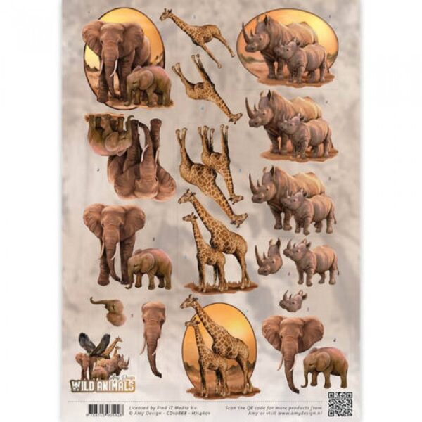 knipvel-Amy Design -Nr. 2 Big Five - Wild Animals- CD10868