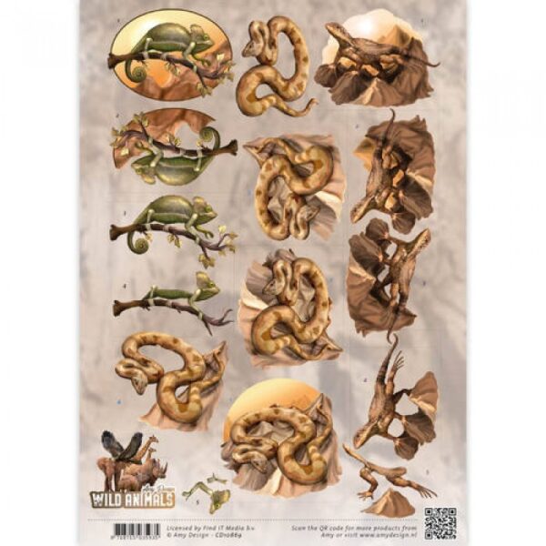 knipvel-Amy Design - Reptiles - Wild Animals- CD10869