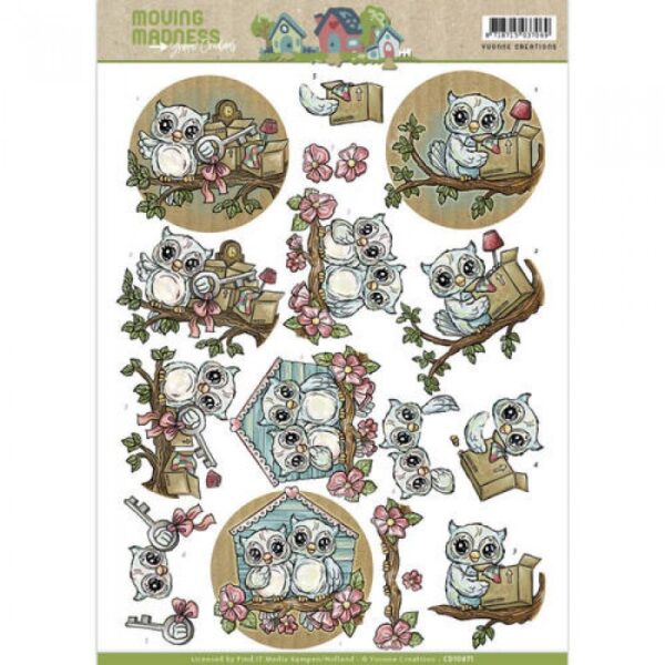 knipvel-3D-Yvonne Creations - Owls Moving Madness - CD10871