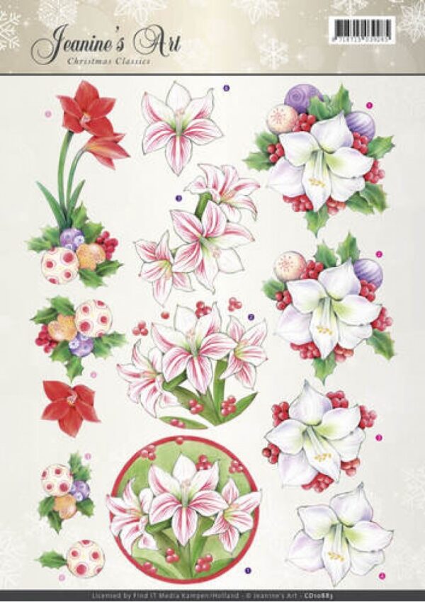 knipvel-3D-Jeanine's Art - Amaryllis Christmas Classics - CD10883