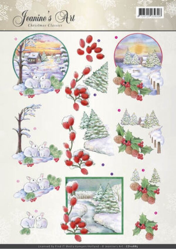 knipvel-3D-Jeanine's Art - Landscapes Christmas Classics - CD10885