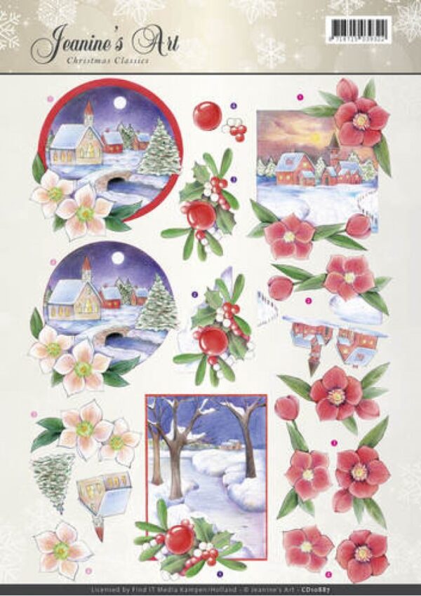 knipvel-3D-Jeanine's Art - Christmas Landscapes Christmas Classics - CD10887