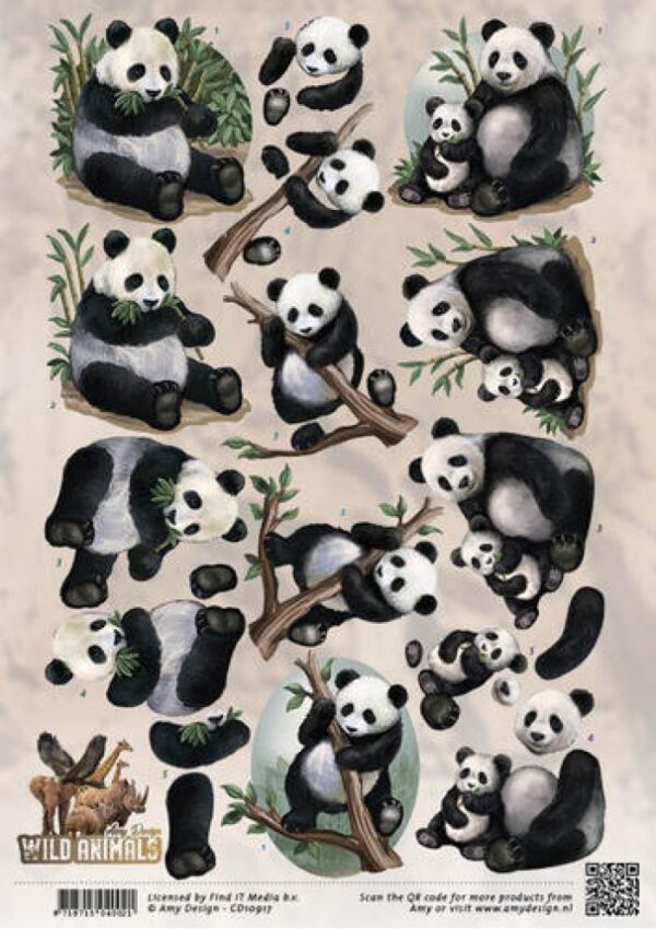 knipvel-Amy Design - Pandas- Wild Animals- CD10917