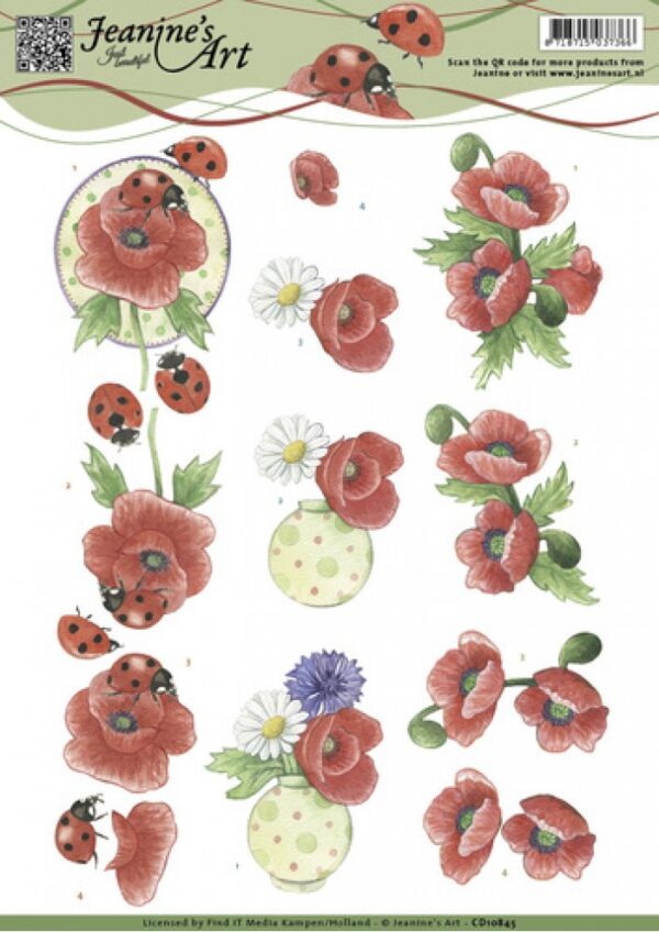 knipvel-3D-Jeanine's Art - Voorjaarsbloemen - CD10845